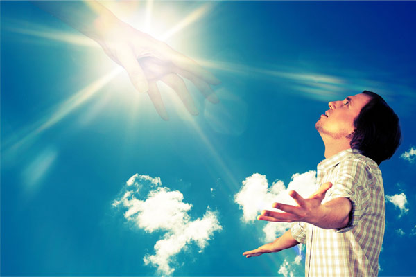 man staring at the sun